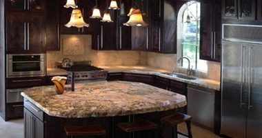 Right at the start, we decided that the focal point of the kitchen would be the island. At that time we were unsure about what material we would use for the island top, so we went on a quest. We spent several days visiting virtually all of the natural stone distributors in the Dallas/Ft. Worth area